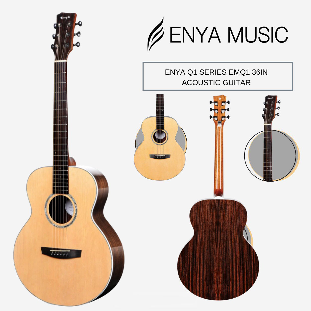 Đàn Guitar Acoustic Enya EM-Q1 - Size 36"-Mai Nguyên Music