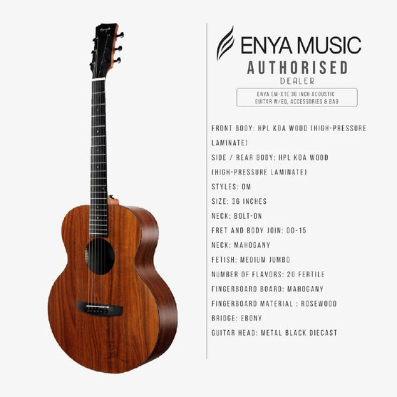 Đàn Guitar Acoustic Enya EM-X1 EQ - Size 36"-Mai Nguyên Music