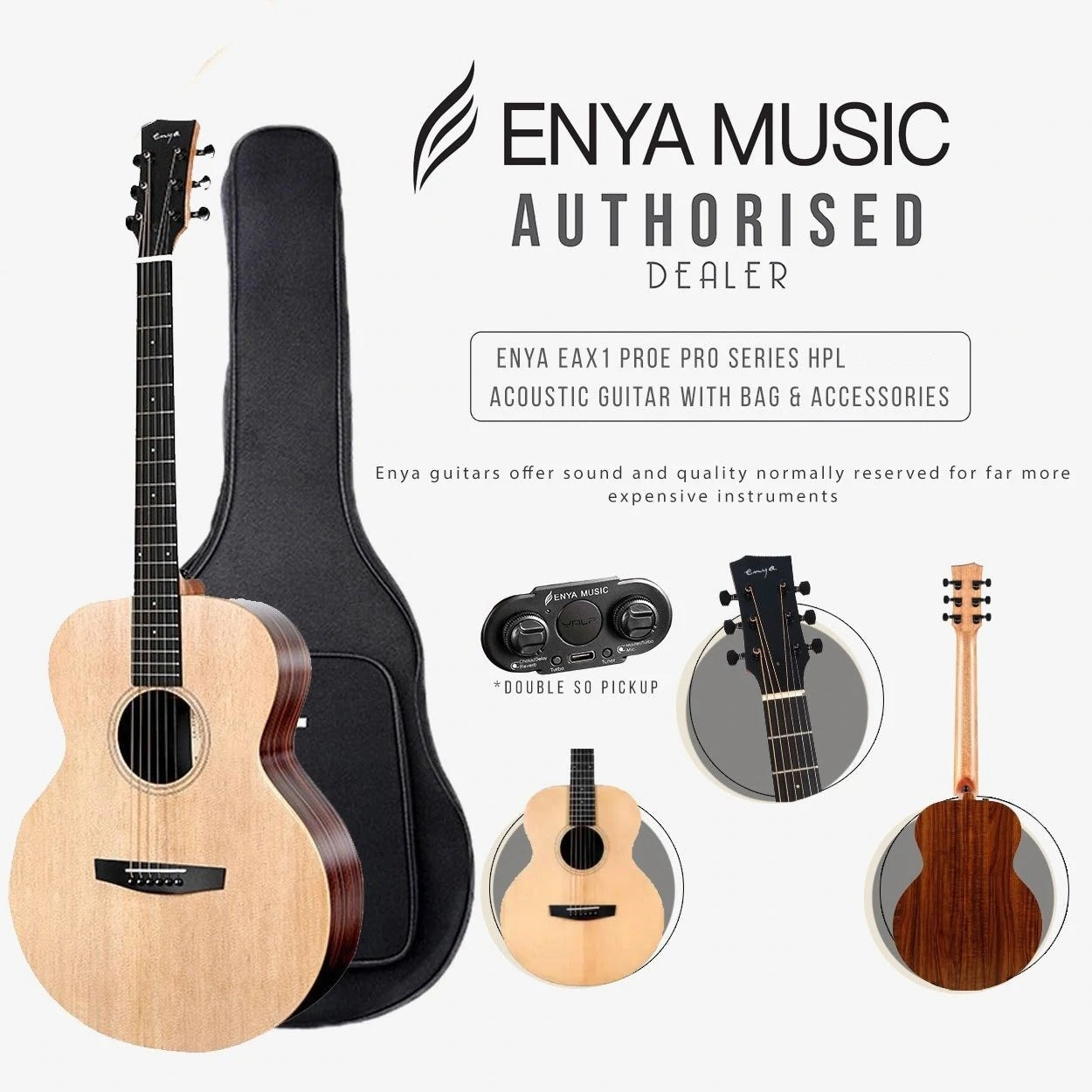 Đàn Guitar Acoustic Enya EM-X1 Pro EQ AcousticPlus - Size 36"-Mai Nguyên Music