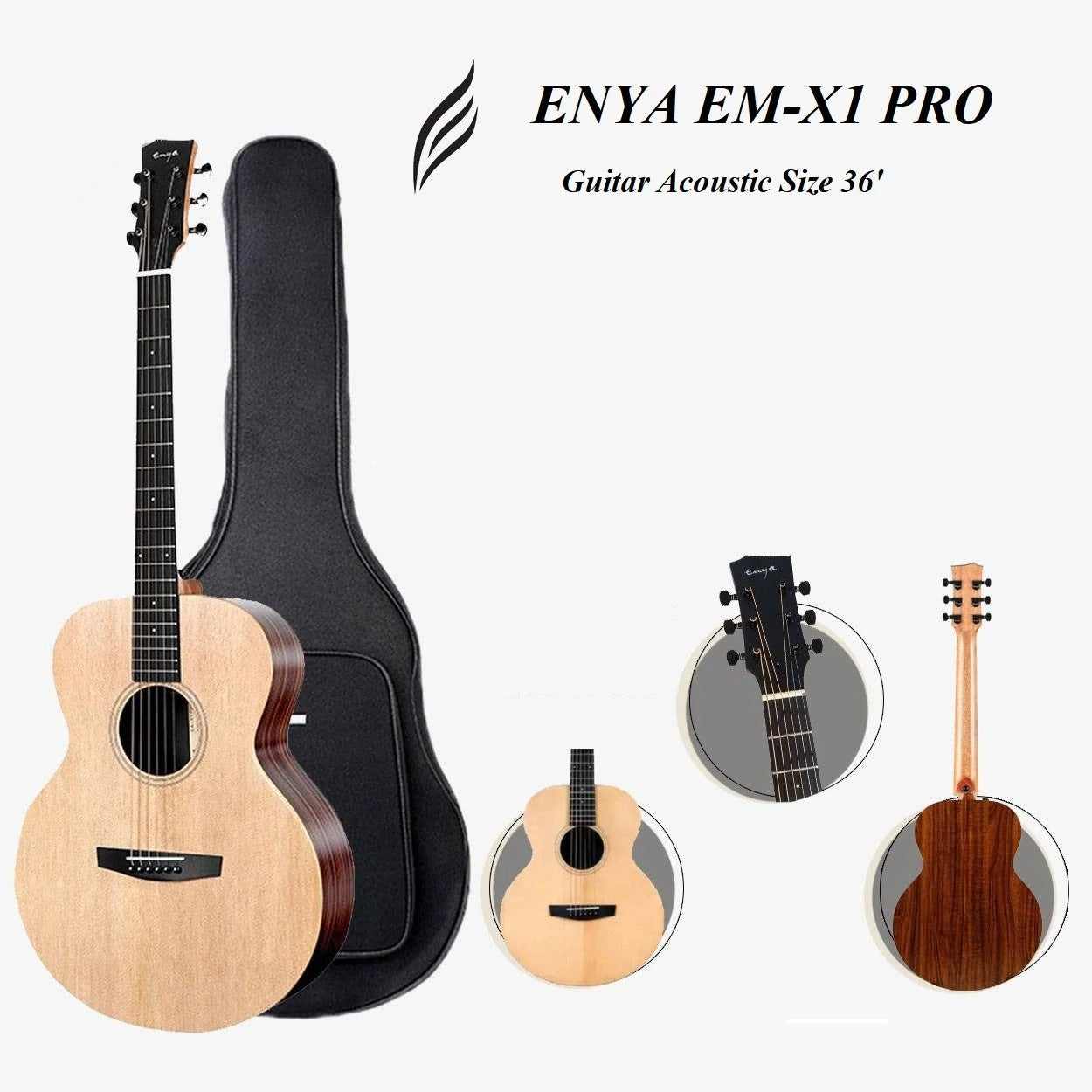 Đàn Guitar Acoustic Enya EM-X1 Pro - Size 36"-Mai Nguyên Music