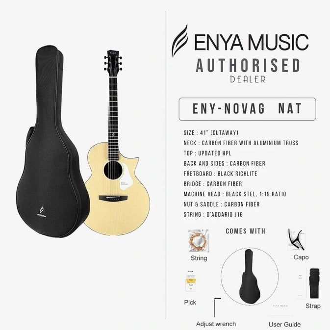 Đàn Guitar Acoustic Enya Nova G EQ, Natural-Mai Nguyên Music