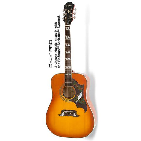 Đàn Guitar Acoustic Epiphone Dove Pro, Violinburst-Mai Nguyên Music