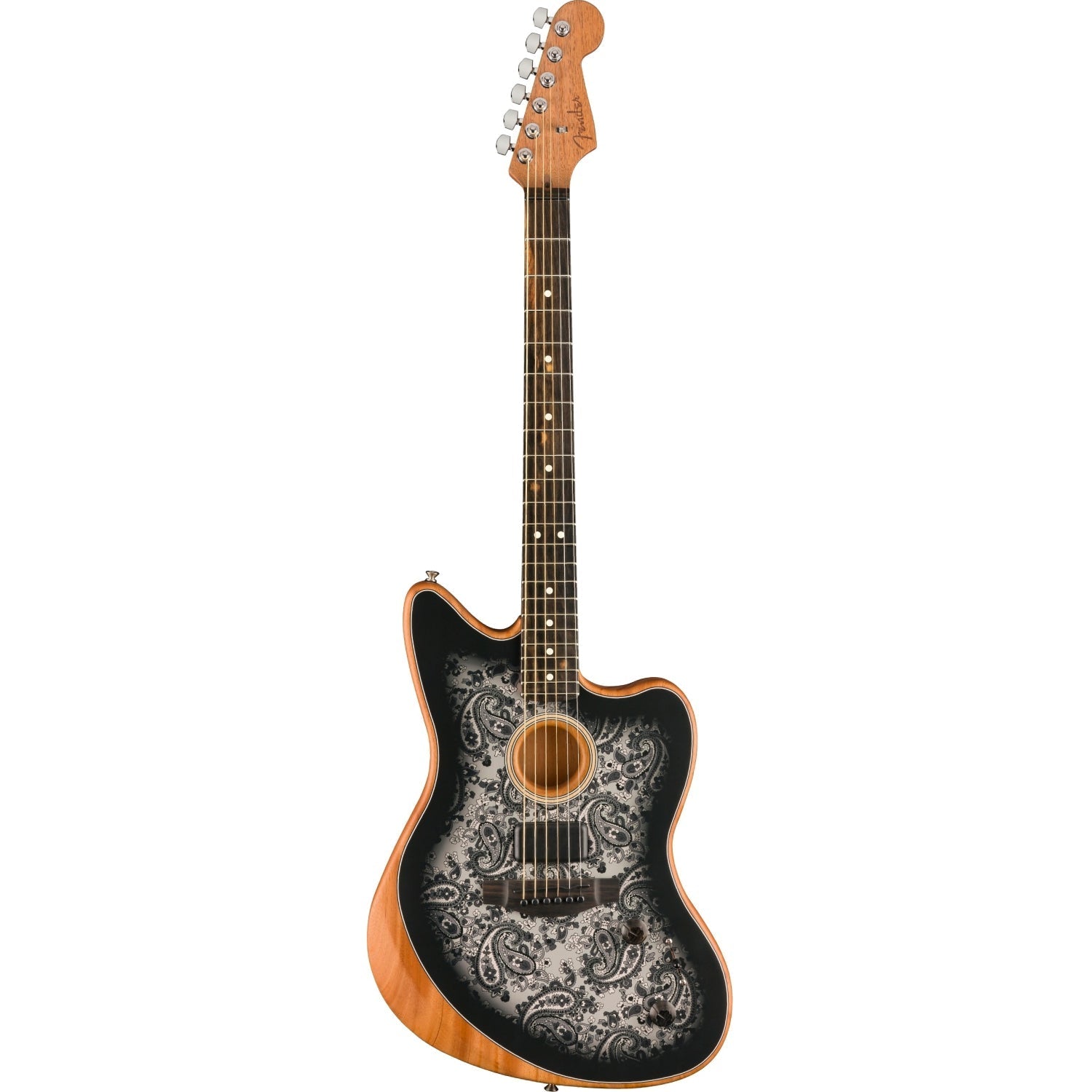 Đàn Guitar Acoustic Fender Limited Edition American Acoustasonic Jazzmaster, Black Paisley-Mai Nguyên Music