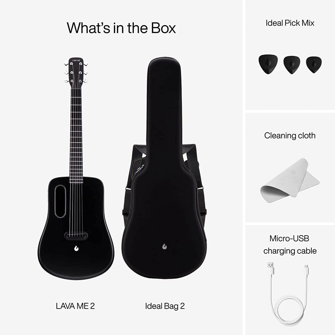 Đàn Guitar Acoustic LAVA ME 2 Size 36 w/Effect, Black-Mai Nguyên Music
