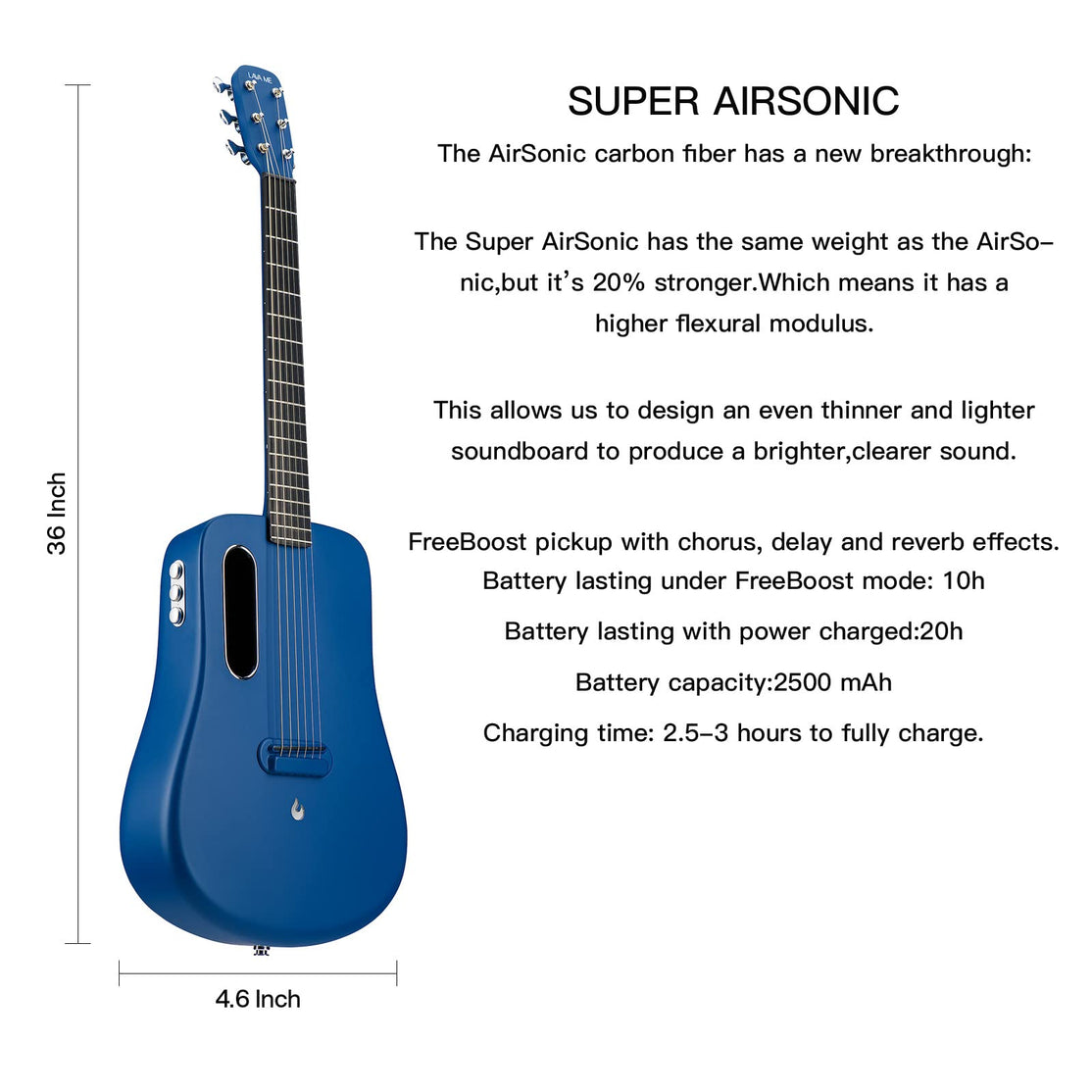 Đàn Guitar Acoustic LAVA ME 2 Size 36 w/Effect, Blue-Mai Nguyên Music