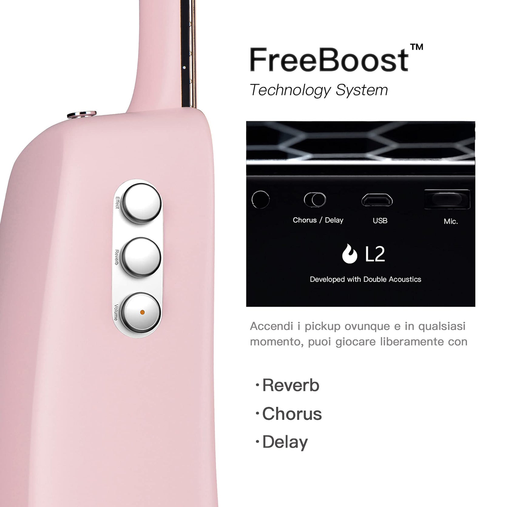 Đàn Guitar Acoustic LAVA ME 2 Size 36 w/Effect, Pink-Mai Nguyên Music