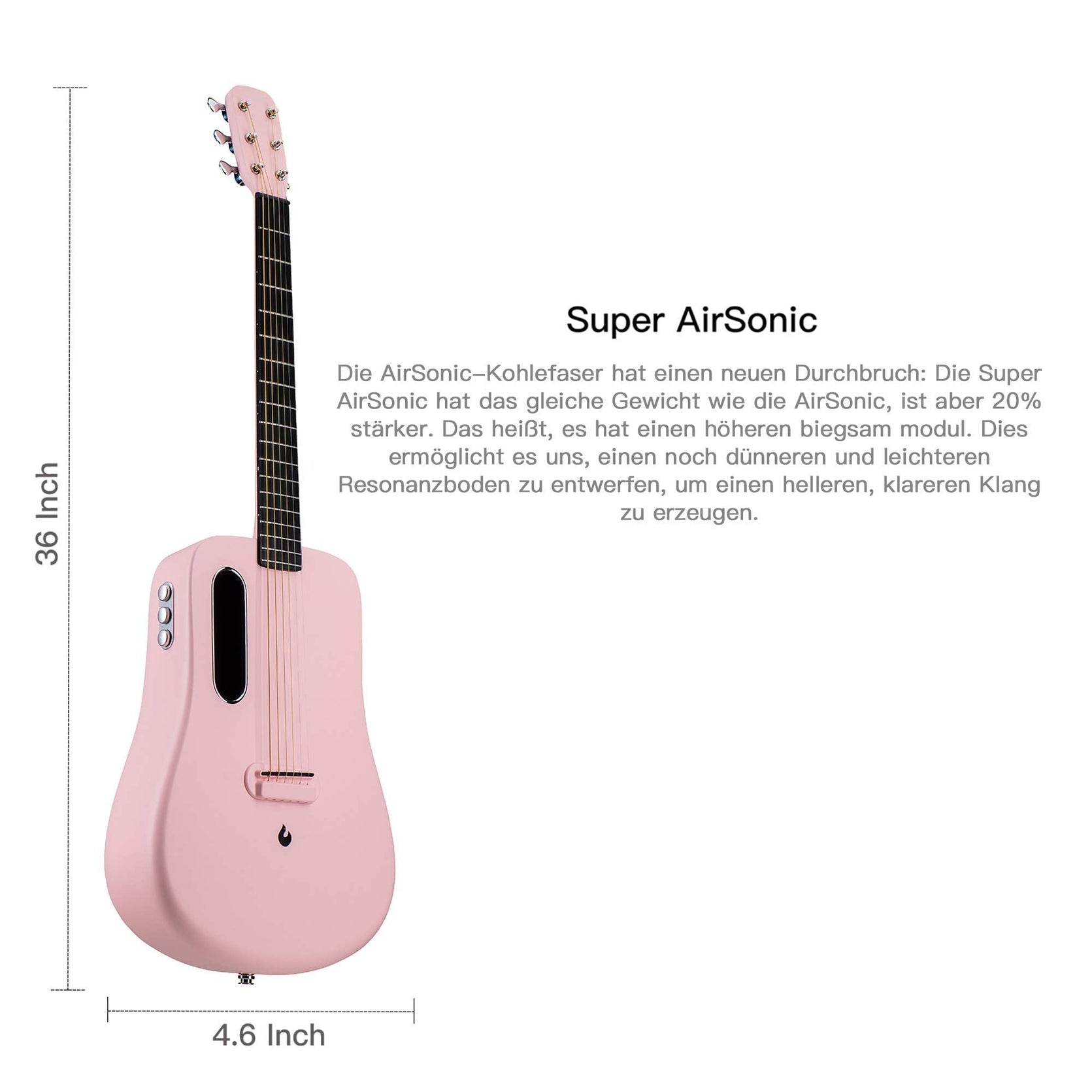 Đàn Guitar Acoustic LAVA ME 2 Size 36 w/Effect, Pink-Mai Nguyên Music