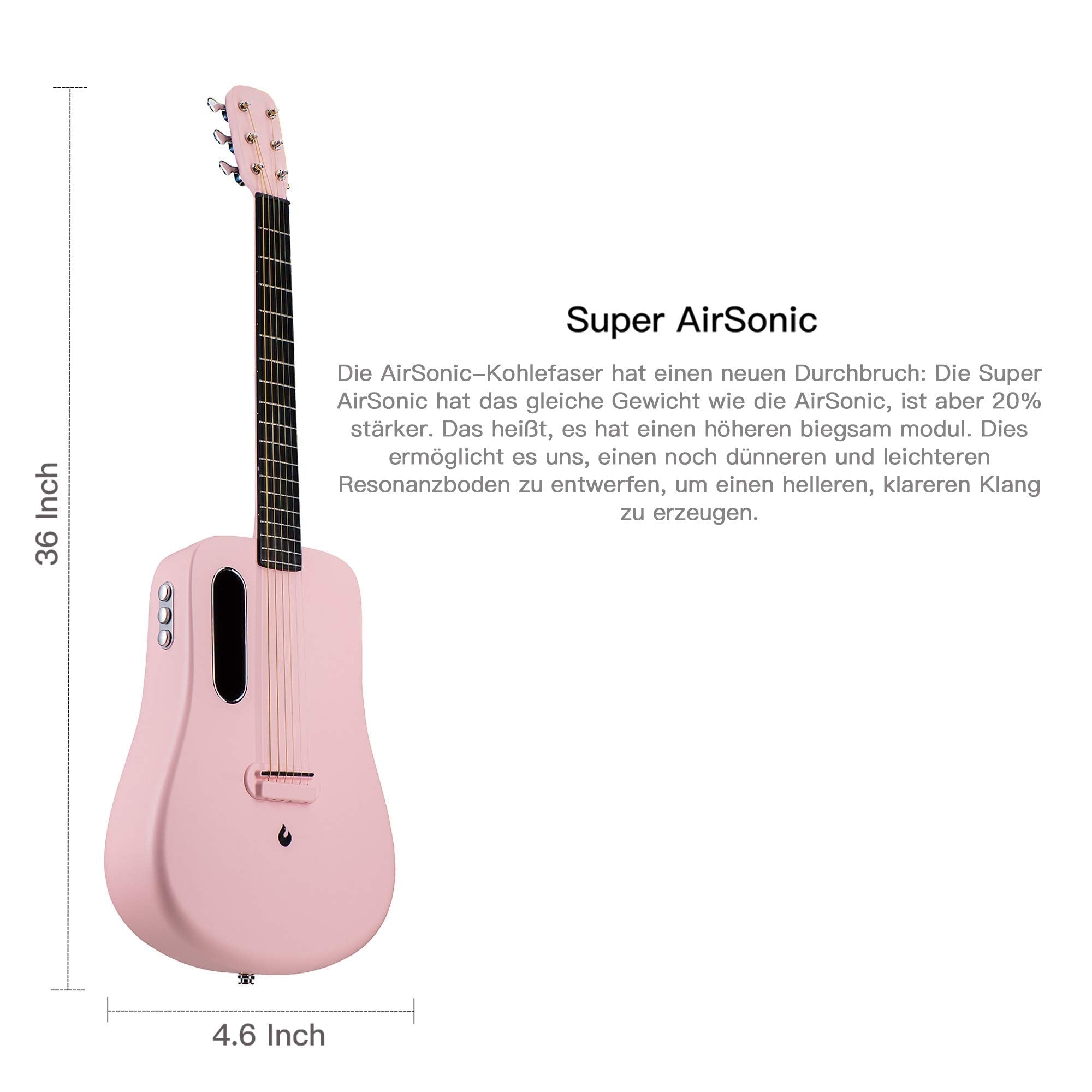 Đàn Guitar Acoustic LAVA ME 2 Size 36 w/Effect, Pink-Mai Nguyên Music
