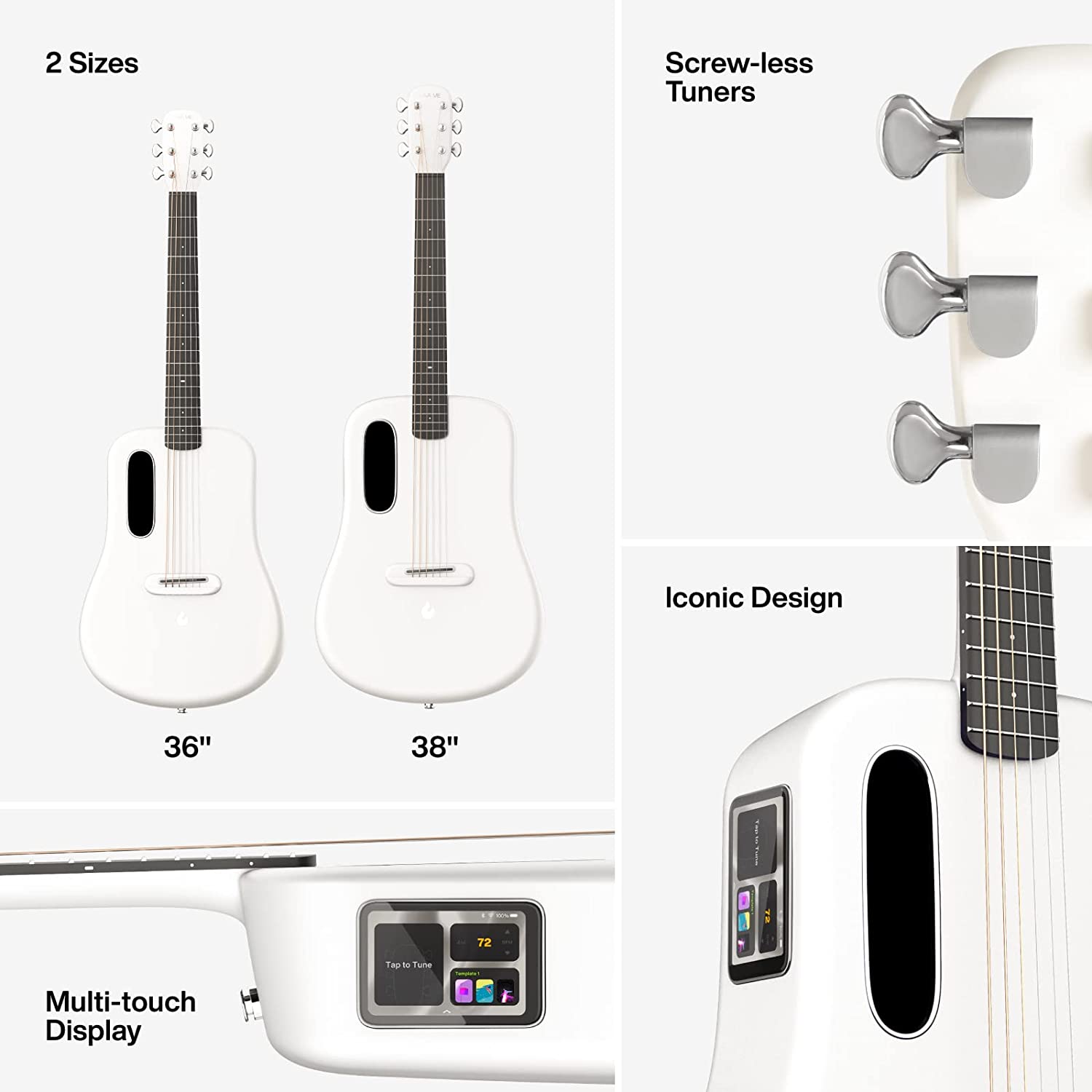 Đàn Guitar Acoustic LAVA ME 3 Size 36", White-Mai Nguyên Music