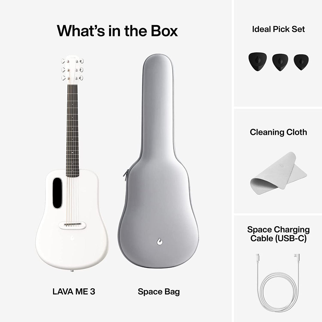 Đàn Guitar Acoustic LAVA ME 3 Size 36", White-Mai Nguyên Music