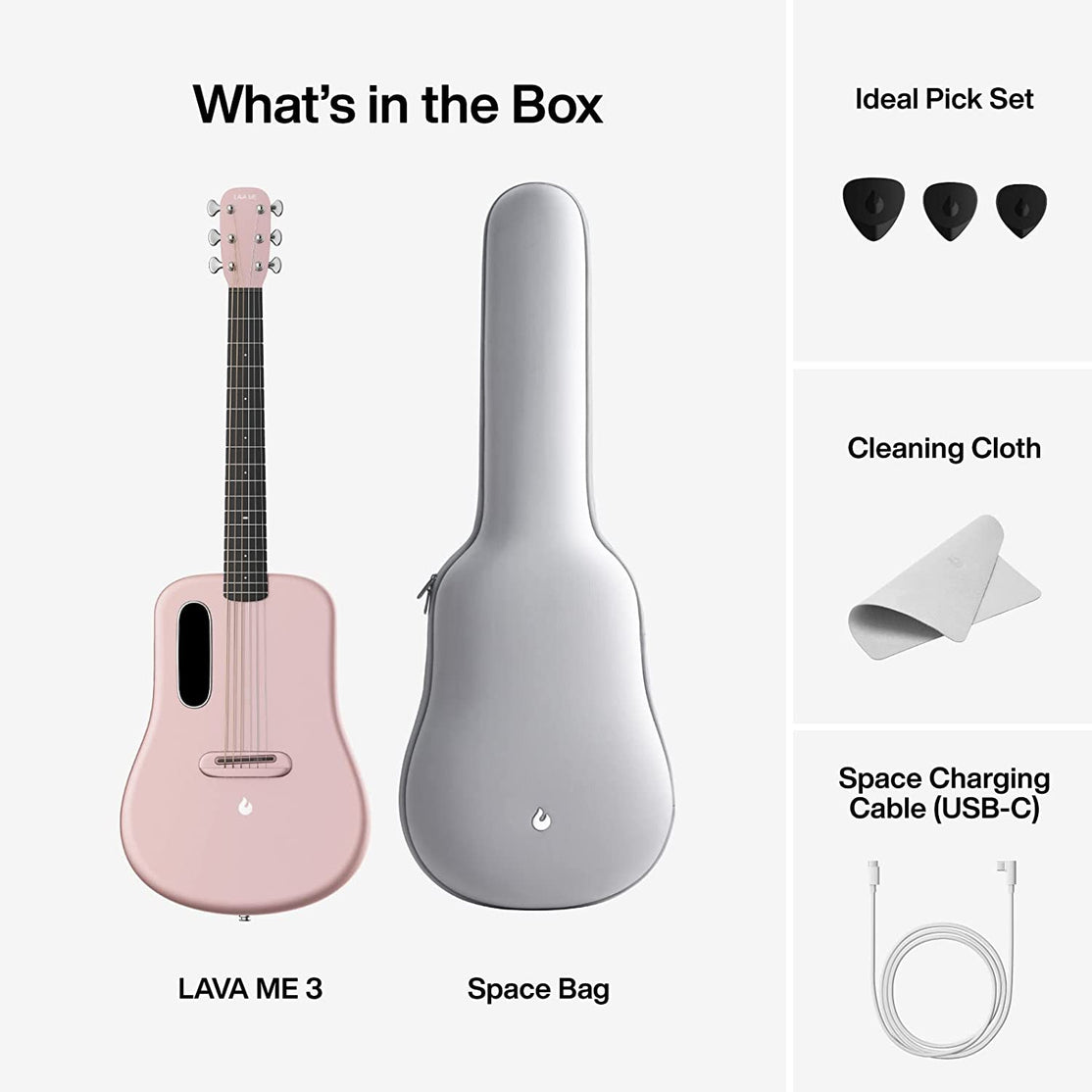 Đàn Guitar Acoustic LAVA ME 3 Size 38", Pink-Mai Nguyên Music