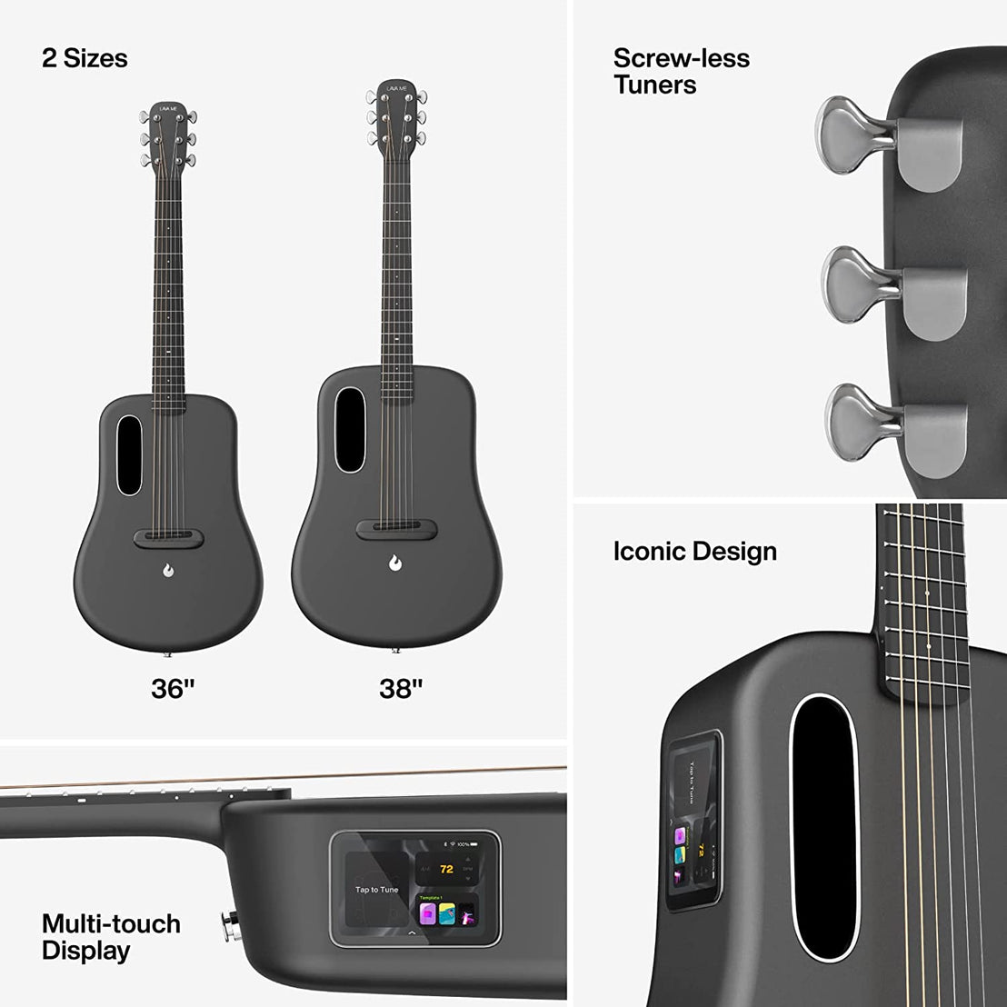 Đàn Guitar Acoustic LAVA ME 3 Size 38", Space Gray-Mai Nguyên Music