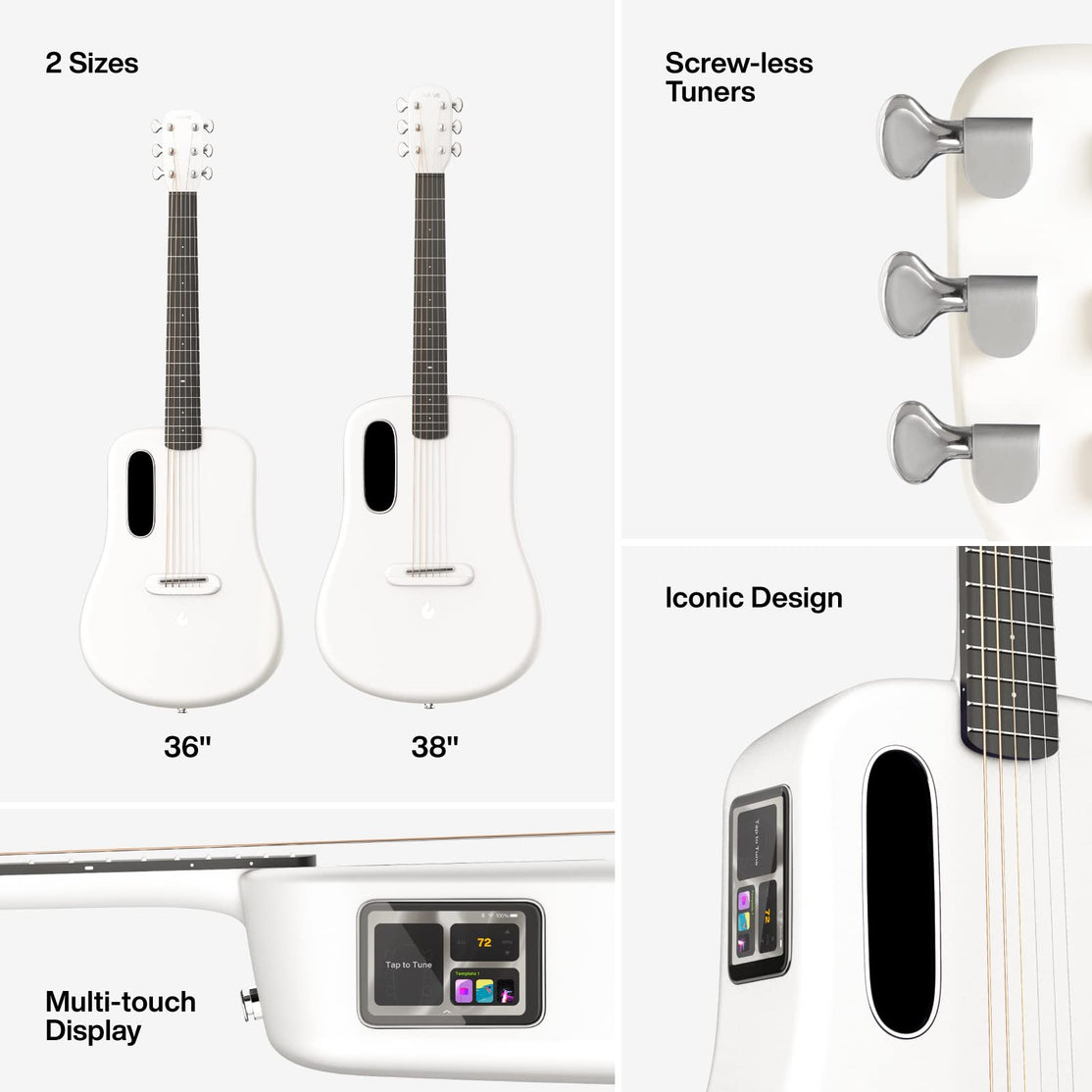 Đàn Guitar Acoustic LAVA ME 3 Size 38", White-Mai Nguyên Music