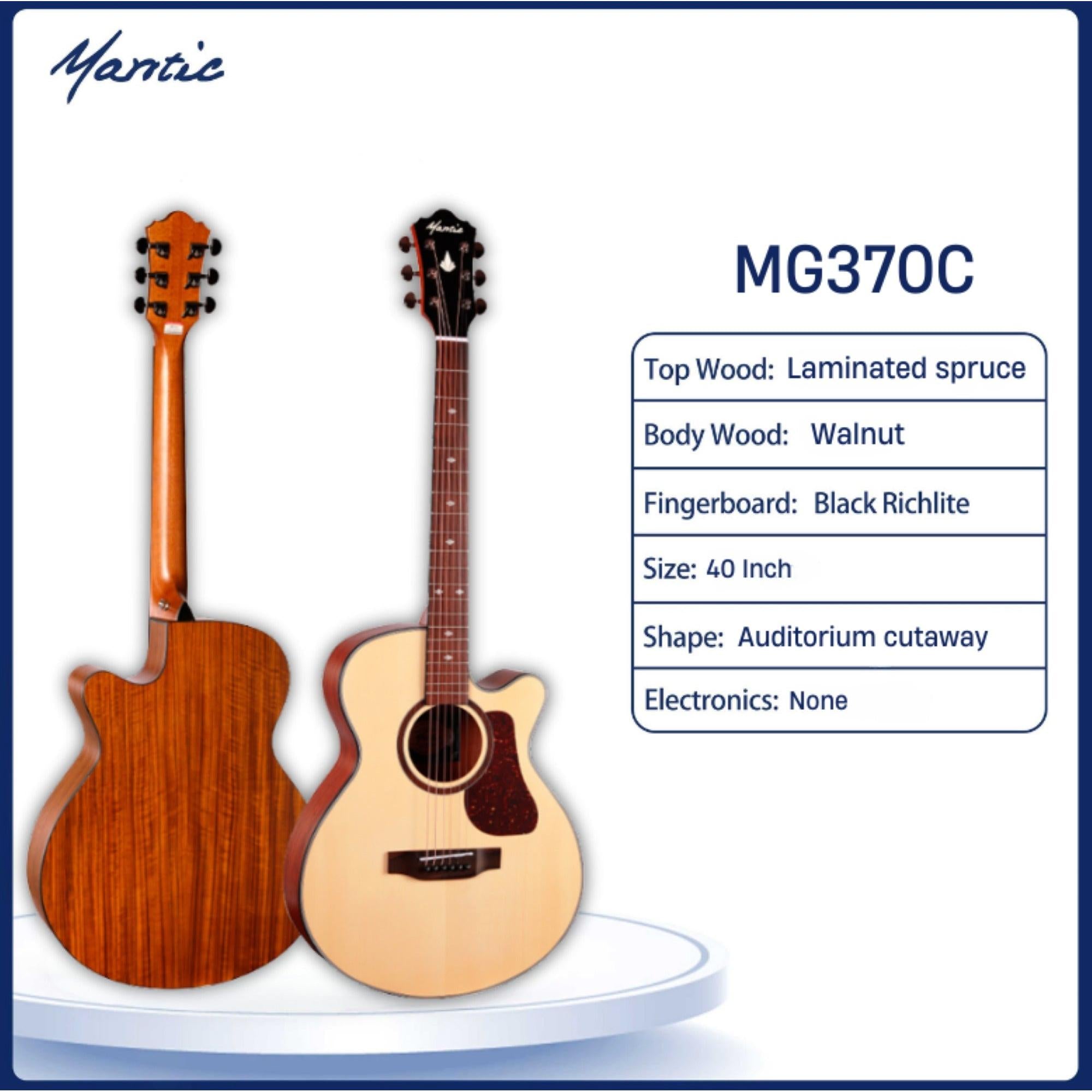 Đàn Guitar Acoustic Mantic MG-370C-Mai Nguyên Music