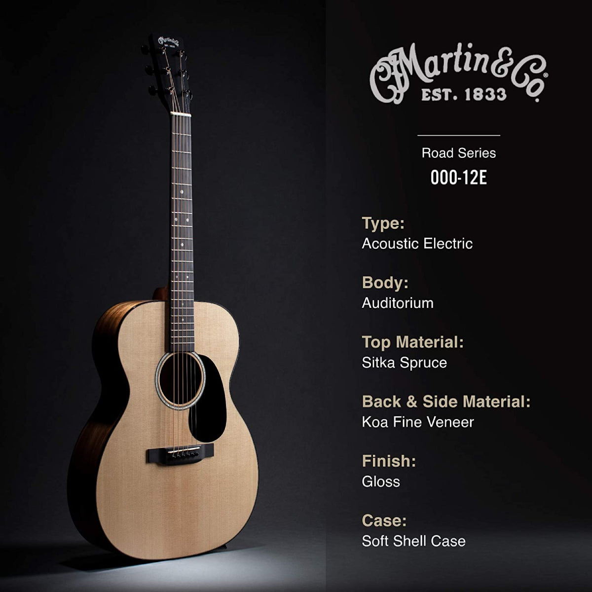 Đàn Guitar Acoustic Martin 000-12E Koa Road Series w/Soft Case-Mai Nguyên Music