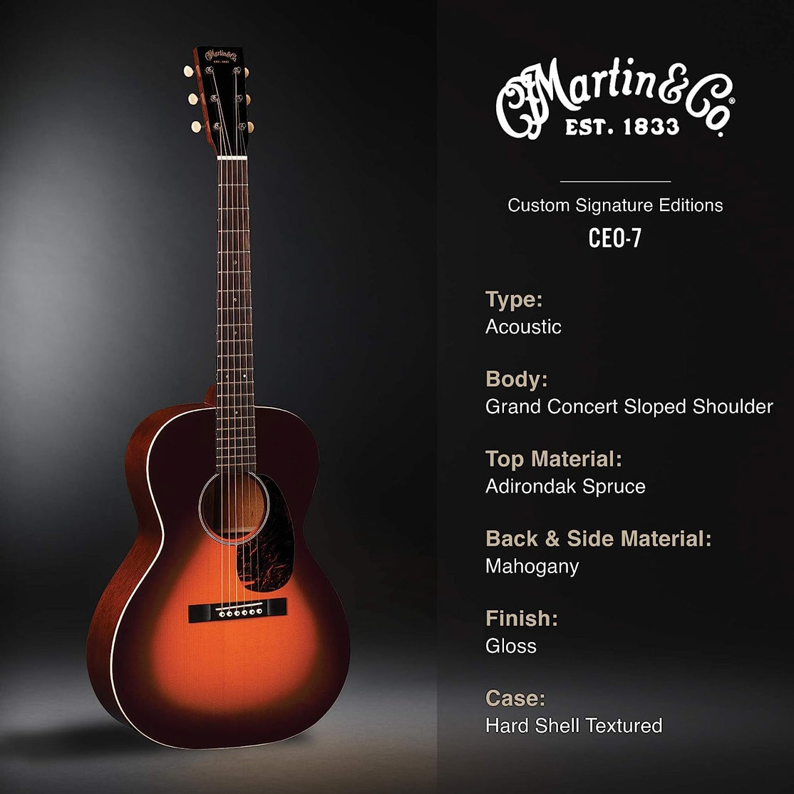 Đàn Guitar Acoustic Martin CEO-7, Autumn Sunset Burst w/Case-Mai Nguyên Music