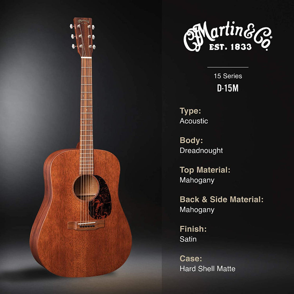 Đàn Guitar Acoustic Martin D-15M Mahogany 15 Series w/Case-Mai Nguyên Music