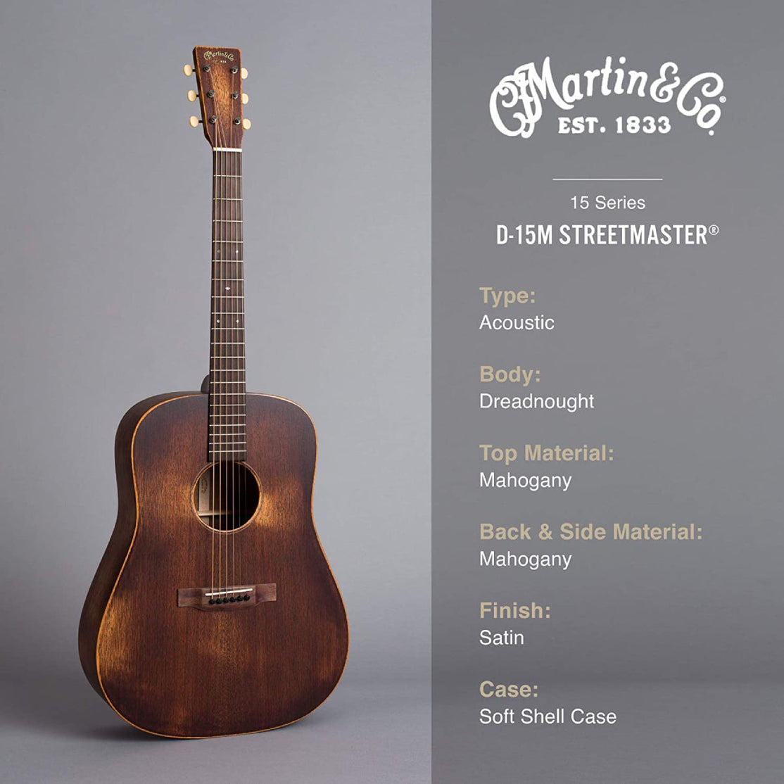 Đàn Guitar Acoustic Martin D-15M StreetMaster 15 Series w/Bag-Mai Nguyên Music
