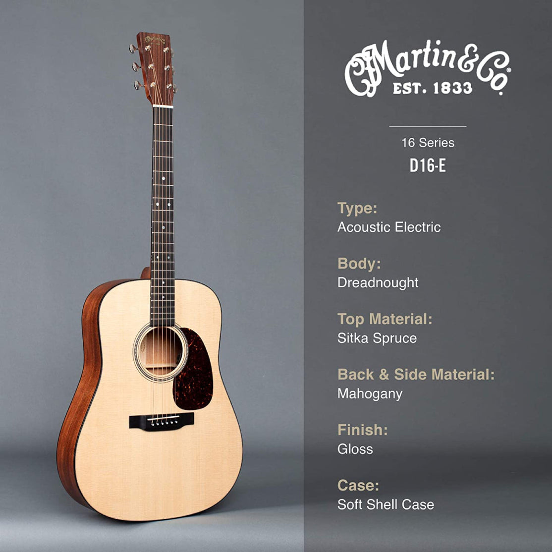 Đàn Guitar Acoustic Martin D-16E Mahogany 16 Series w/Soft Case-Mai Nguyên Music