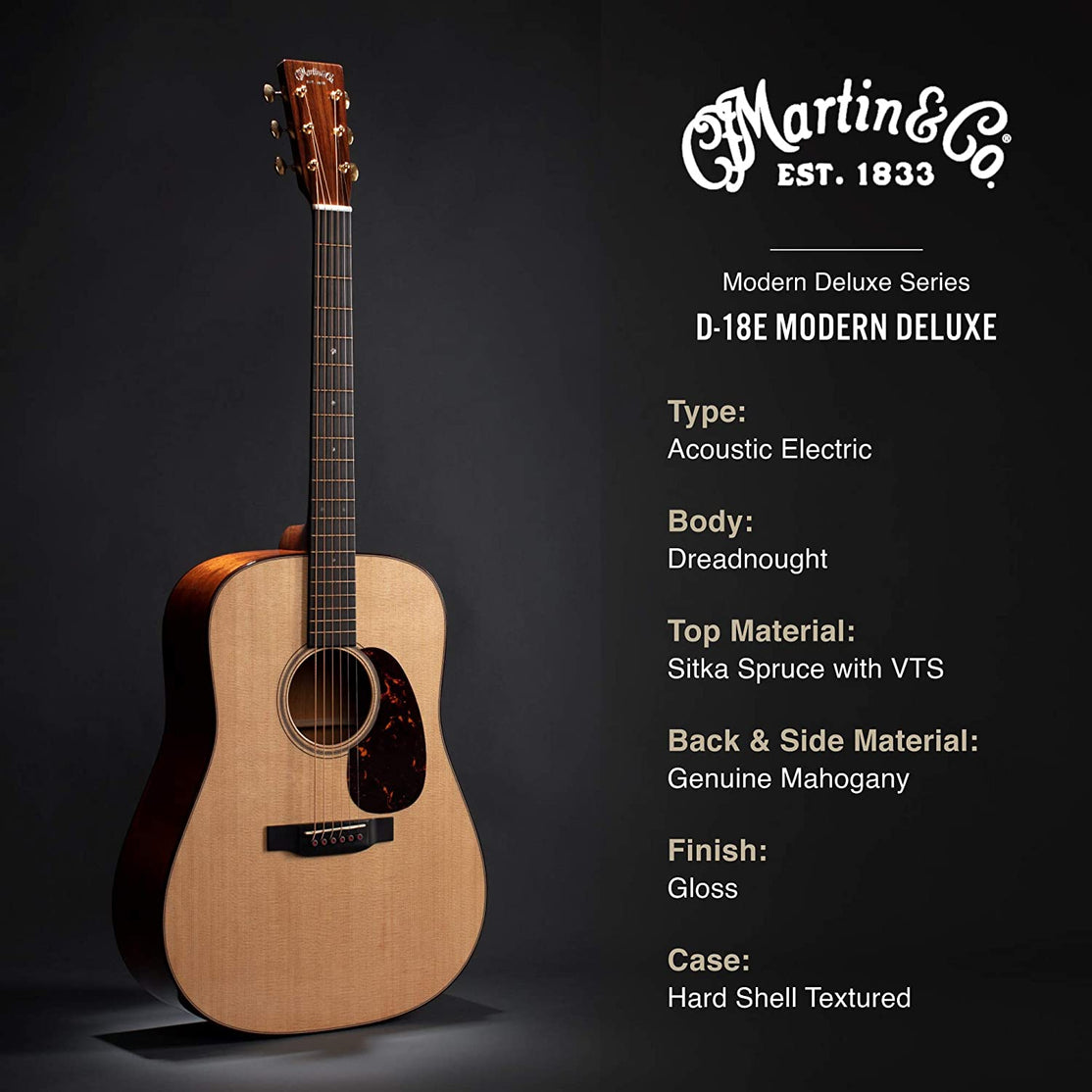 Đàn Guitar Acoustic Martin D-18E Modern Deluxe Series w/Case-Mai Nguyên Music
