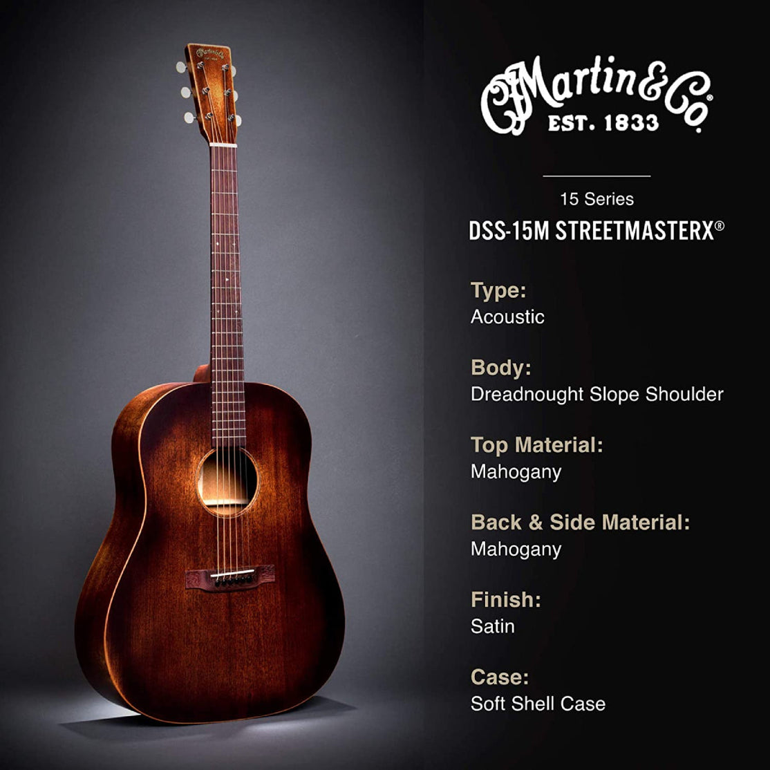 Đàn Guitar Acoustic Martin DSS-15M StreetMaster 15 Series w/Bag-Mai Nguyên Music