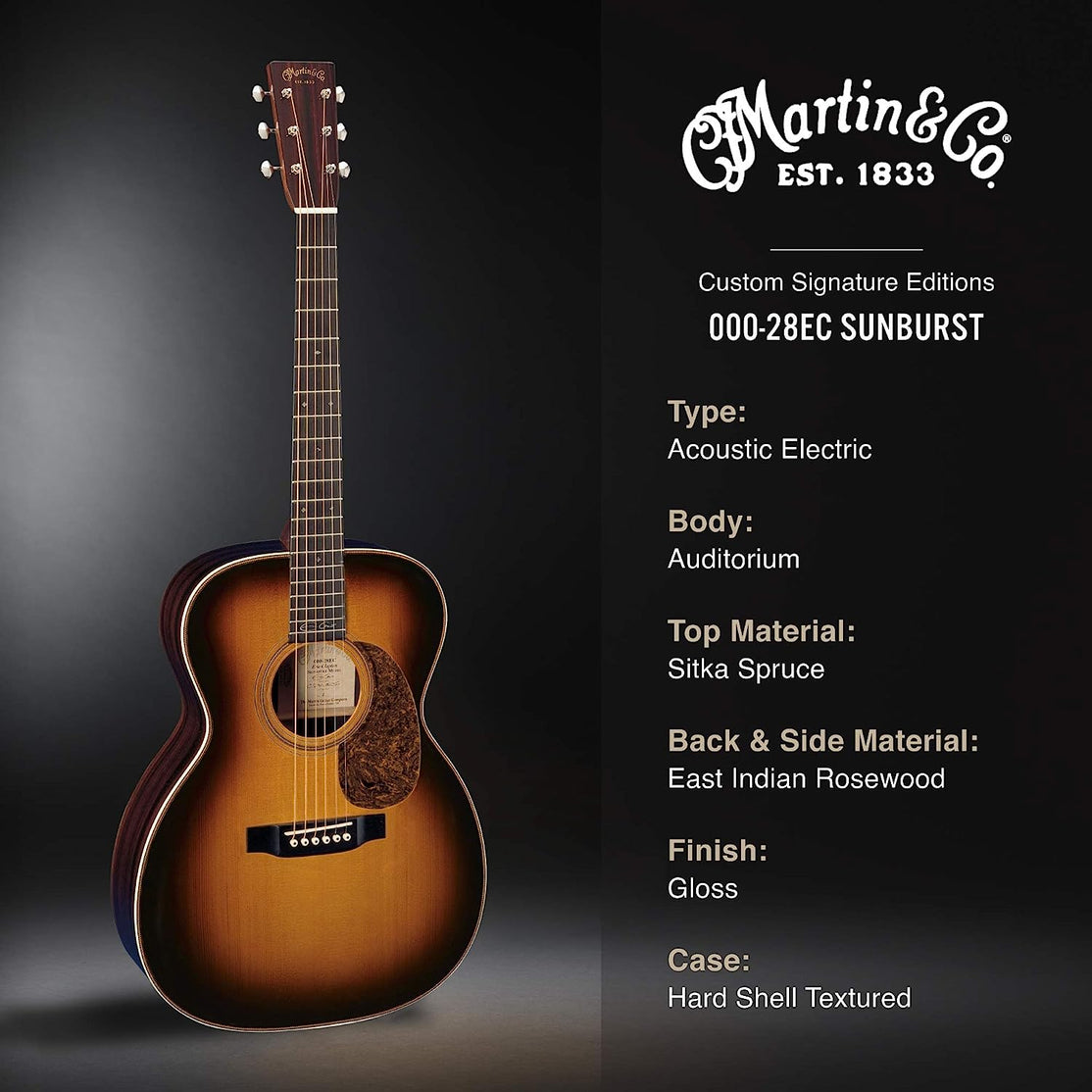 Đàn Guitar Acoustic Martin Eric Clapton 000-28EC, Sunburst w/Case-Mai Nguyên Music