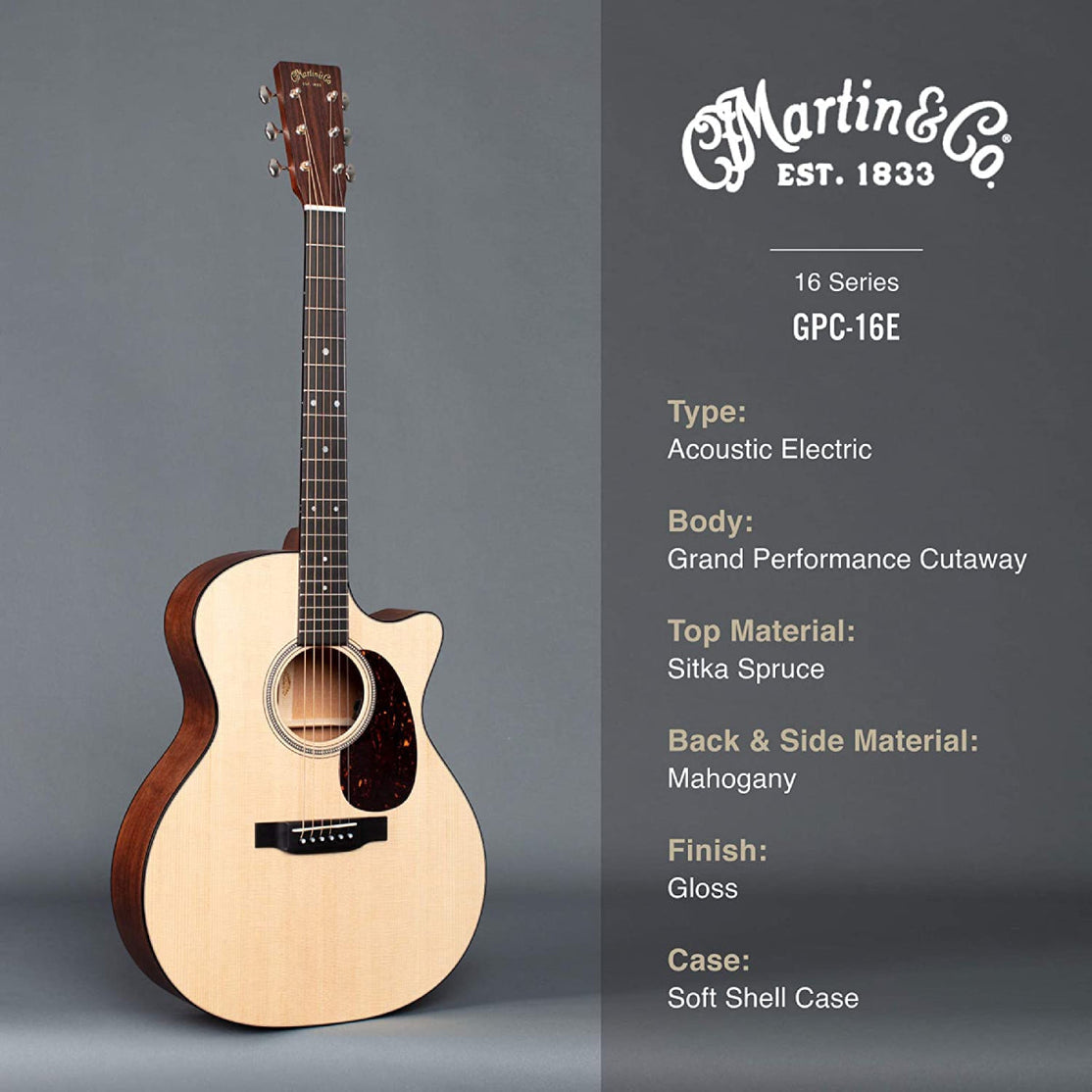 Đàn Guitar Acoustic Martin GPC-16E Mahogany 16 Series w/Soft Case-Mai Nguyên Music
