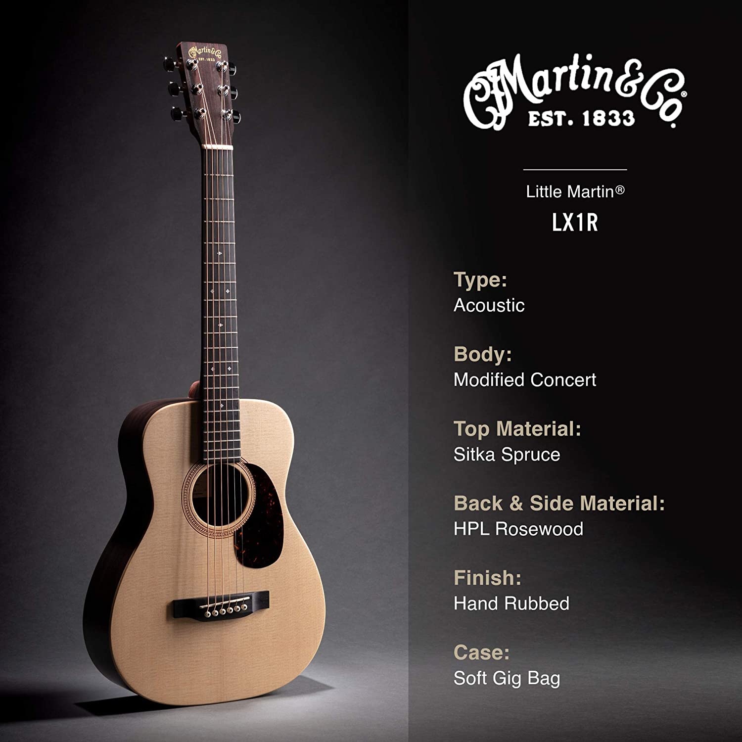 Đàn Guitar Acoustic Martin LX1R Little Martin Series w/Bag-Mai Nguyên Music