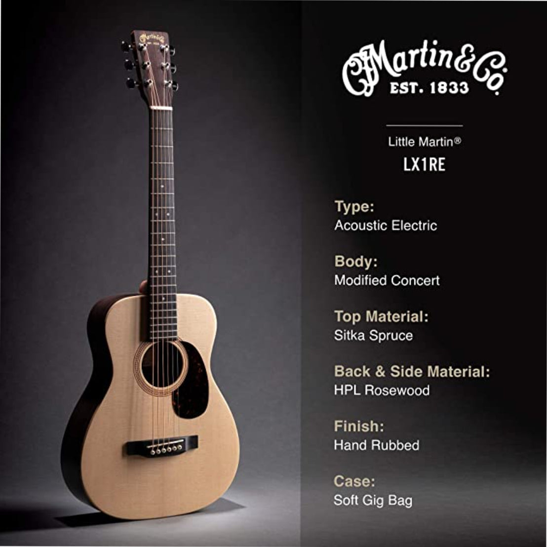 Đàn Guitar Acoustic Martin LX1RE Little Martin - Natural-Mai Nguyên Music