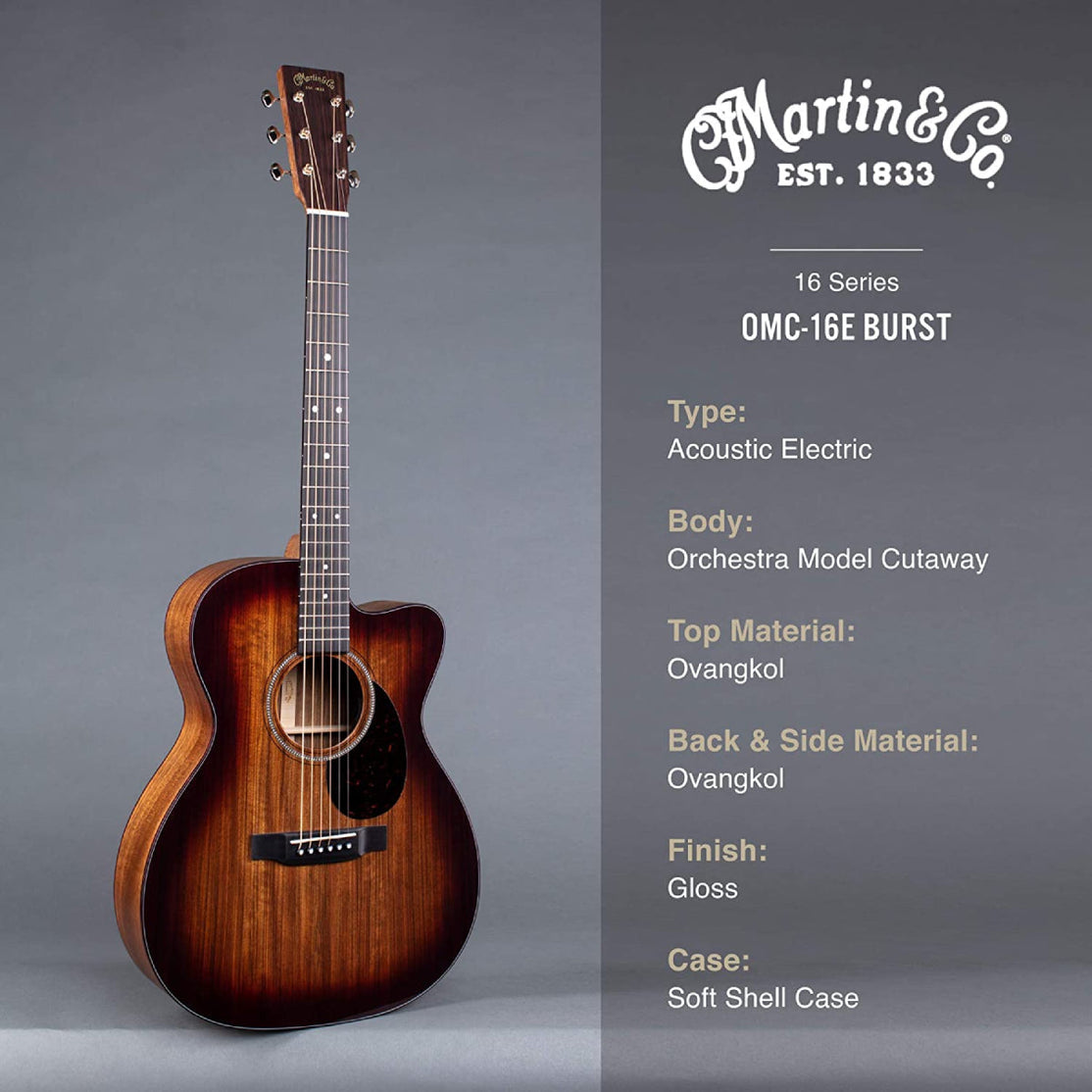 Đàn Guitar Acoustic Martin OMC-16E Burst 16 Series w/Soft Case-Mai Nguyên Music