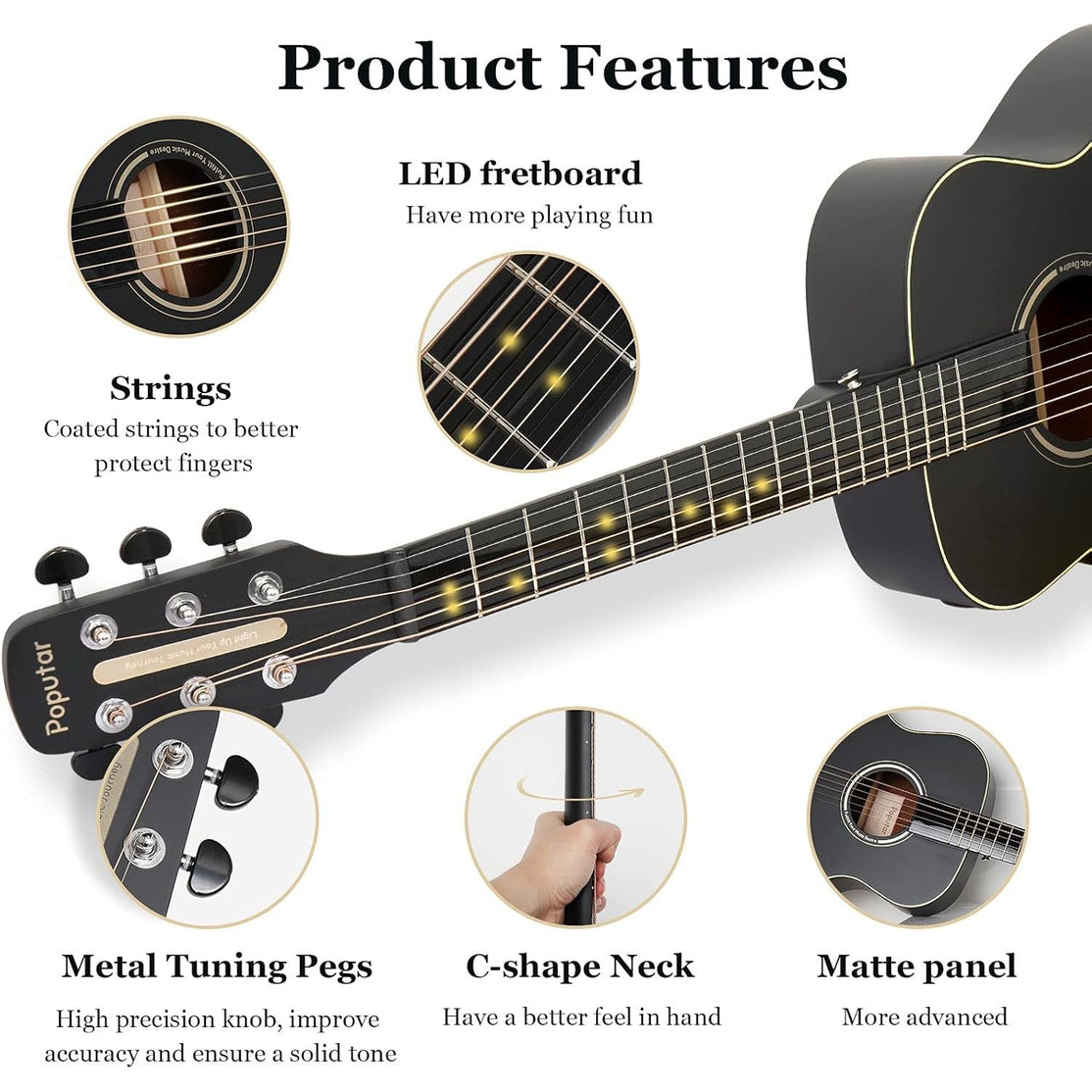 Đàn Guitar Acoustic Poputar T2 Smart-Mai Nguyên Music