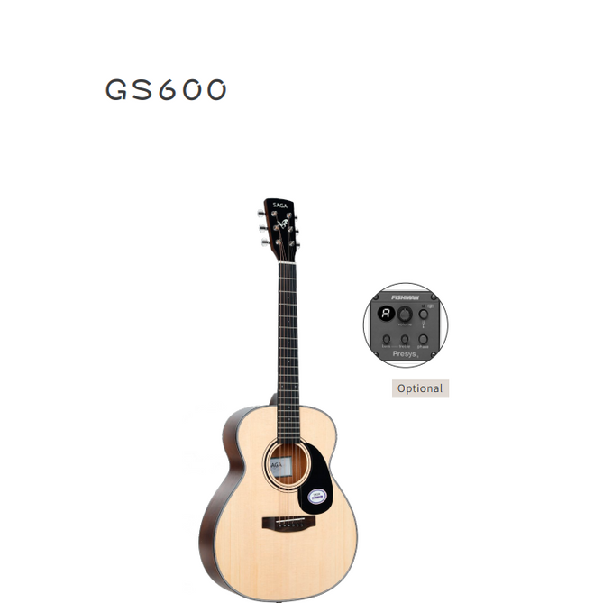 Đàn Guitar Acoustic Saga GS600E-Mai Nguyên Music