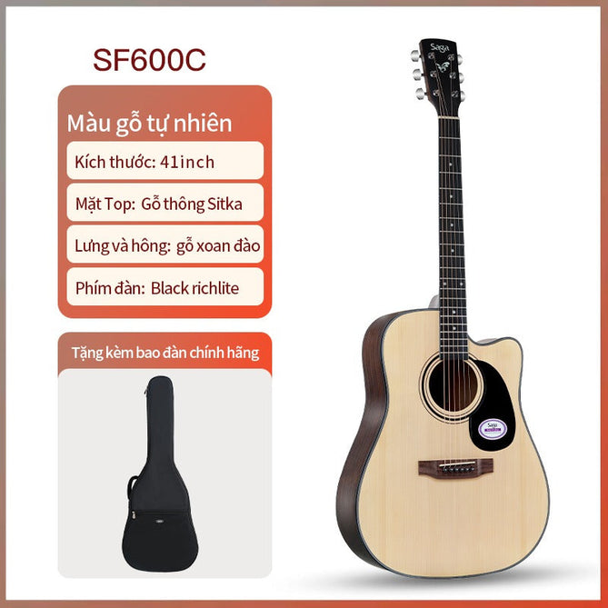 Đàn Guitar Acoustic Saga SF600C-Mai Nguyên Music