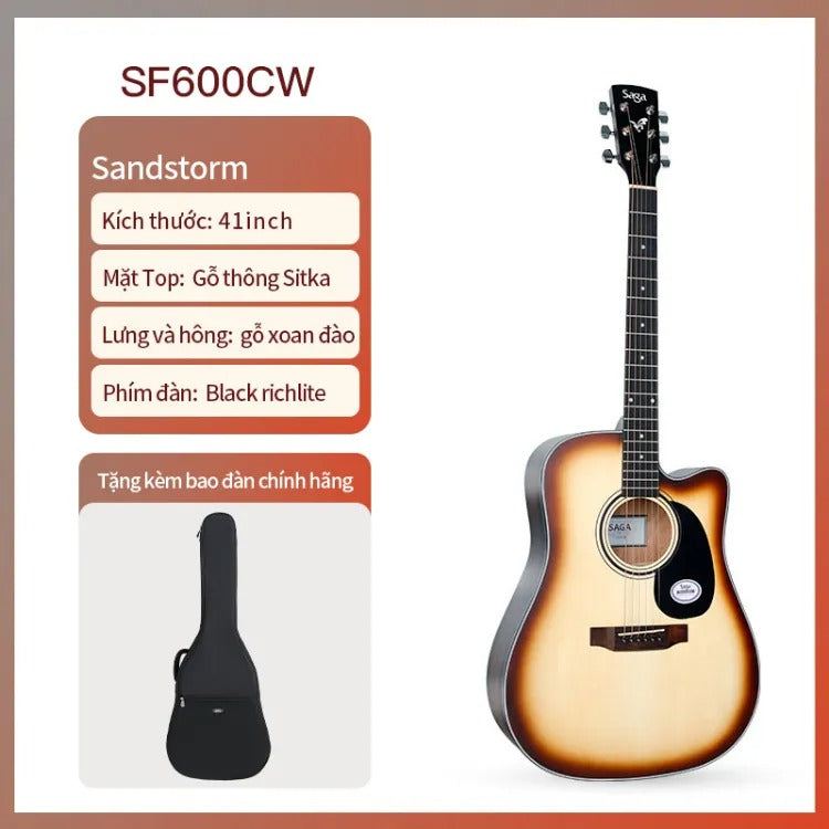 Đàn Guitar Acoustic Saga SF600CE-Mai Nguyên Music