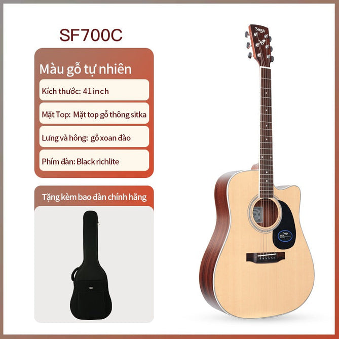 Đàn Guitar Acoustic Saga SF700C-Mai Nguyên Music