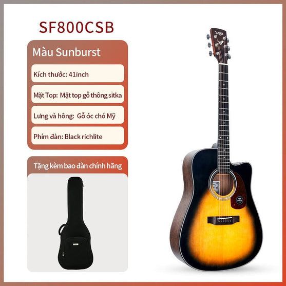 Đàn Guitar Acoustic Saga SF800C-Mai Nguyên Music