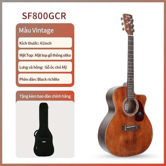 Đàn Guitar Acoustic Saga SF800GC-Mai Nguyên Music