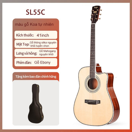 Đàn Guitar Acoustic Saga SL55C-Mai Nguyên Music