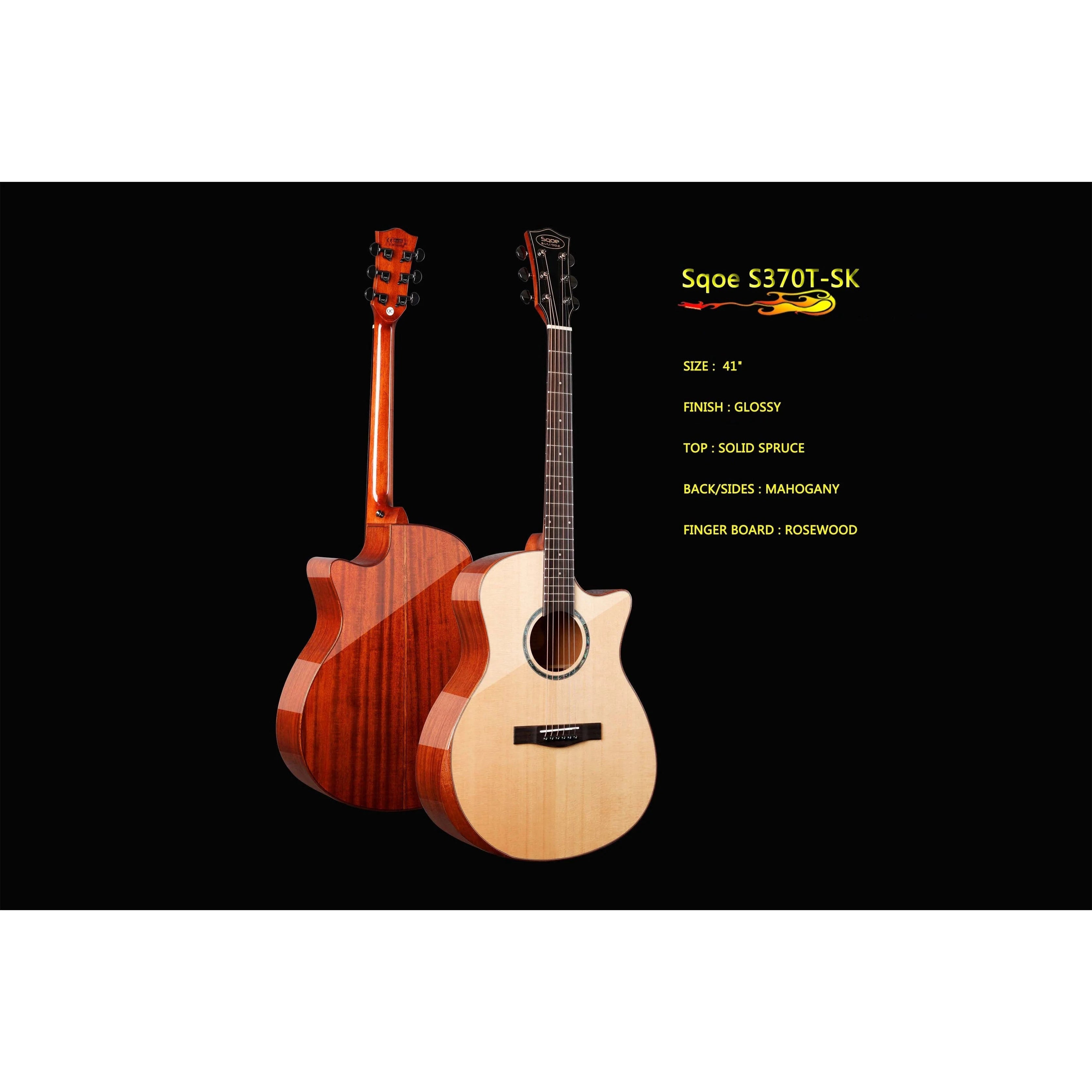 Đàn Guitar Acoustic Sqoe S370T-SK EQ-Mai Nguyên Music