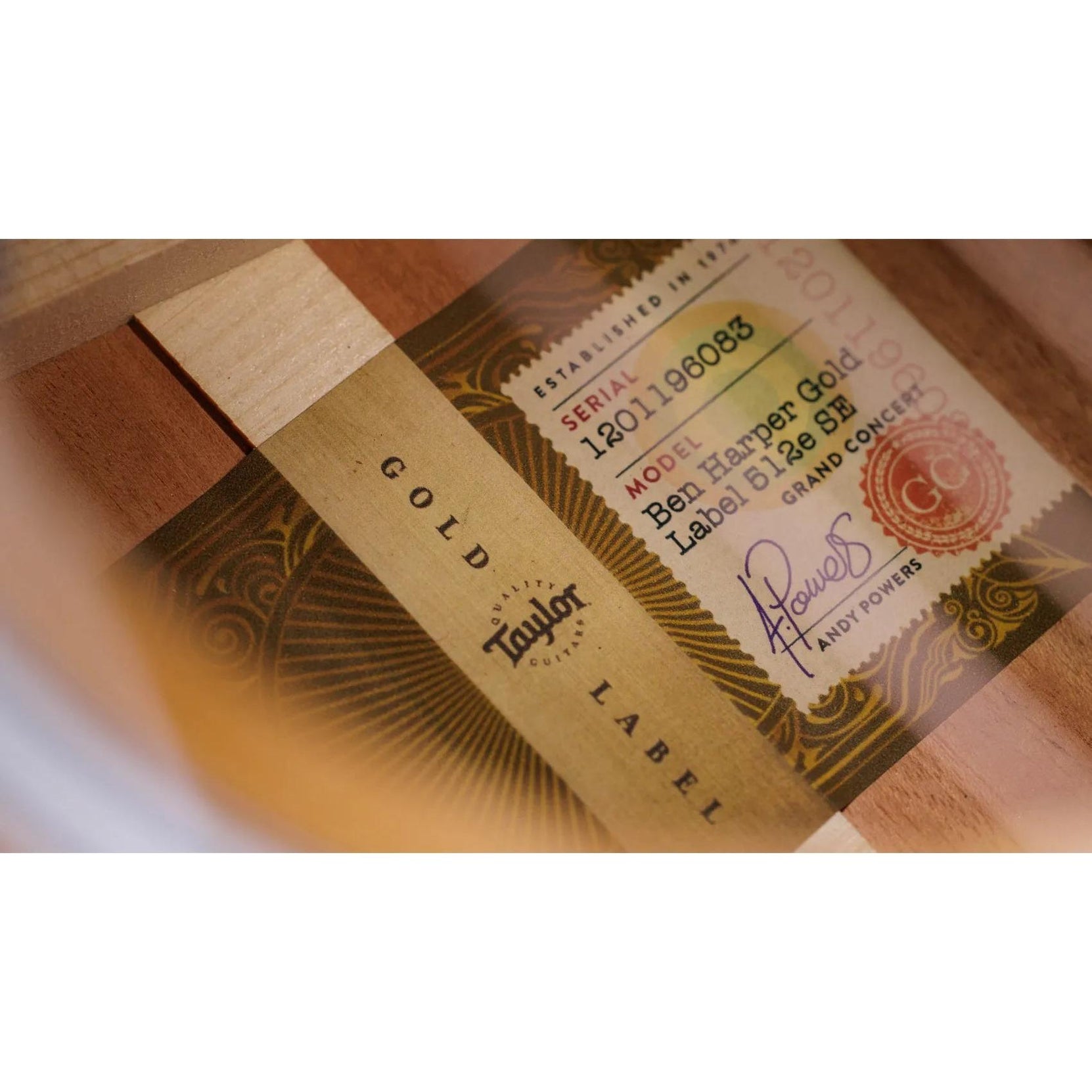 Đàn Guitar Acoustic Taylor Ben Harper Gold Label 512e Special Edition - Shaded Edgeburst-Mai Nguyên Music