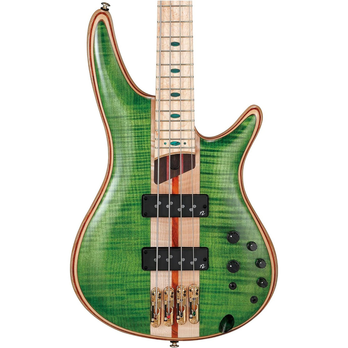 Đàn Guitar Bass 4-dây Ibanez SR Premium SR4FMDX w/Bag, Emerald Green Low Gloss-Mai Nguyên Music