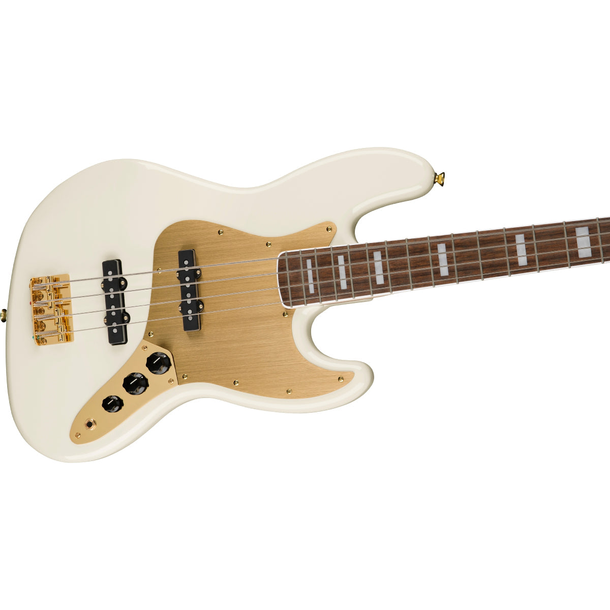 Đàn Guitar Bass 4-dây Squier 40th Anniversary Jazz Bass Gold Edition, LRL FB, Olympic White-Mai Nguyên Music