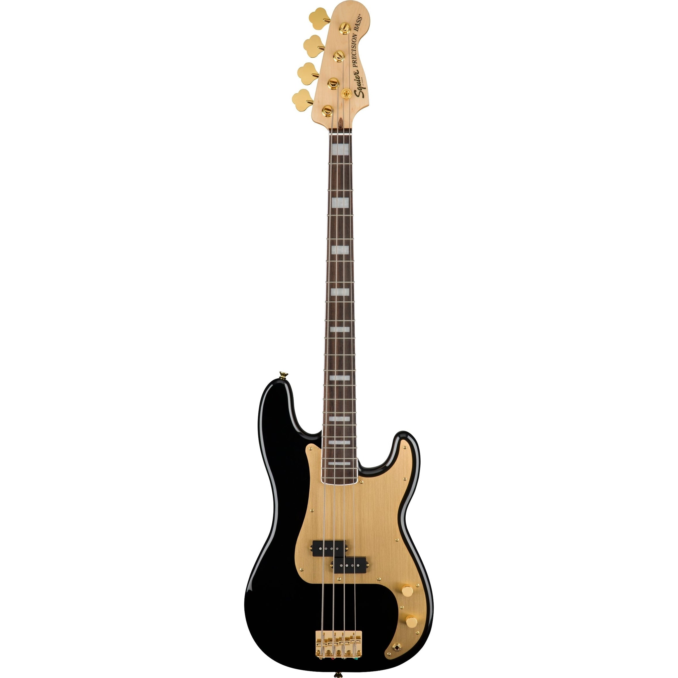 Đàn Guitar Bass 4-dây Squier 40th Anniversary Precision Bass Gold Edition, LRL FB, Black-Mai Nguyên Music