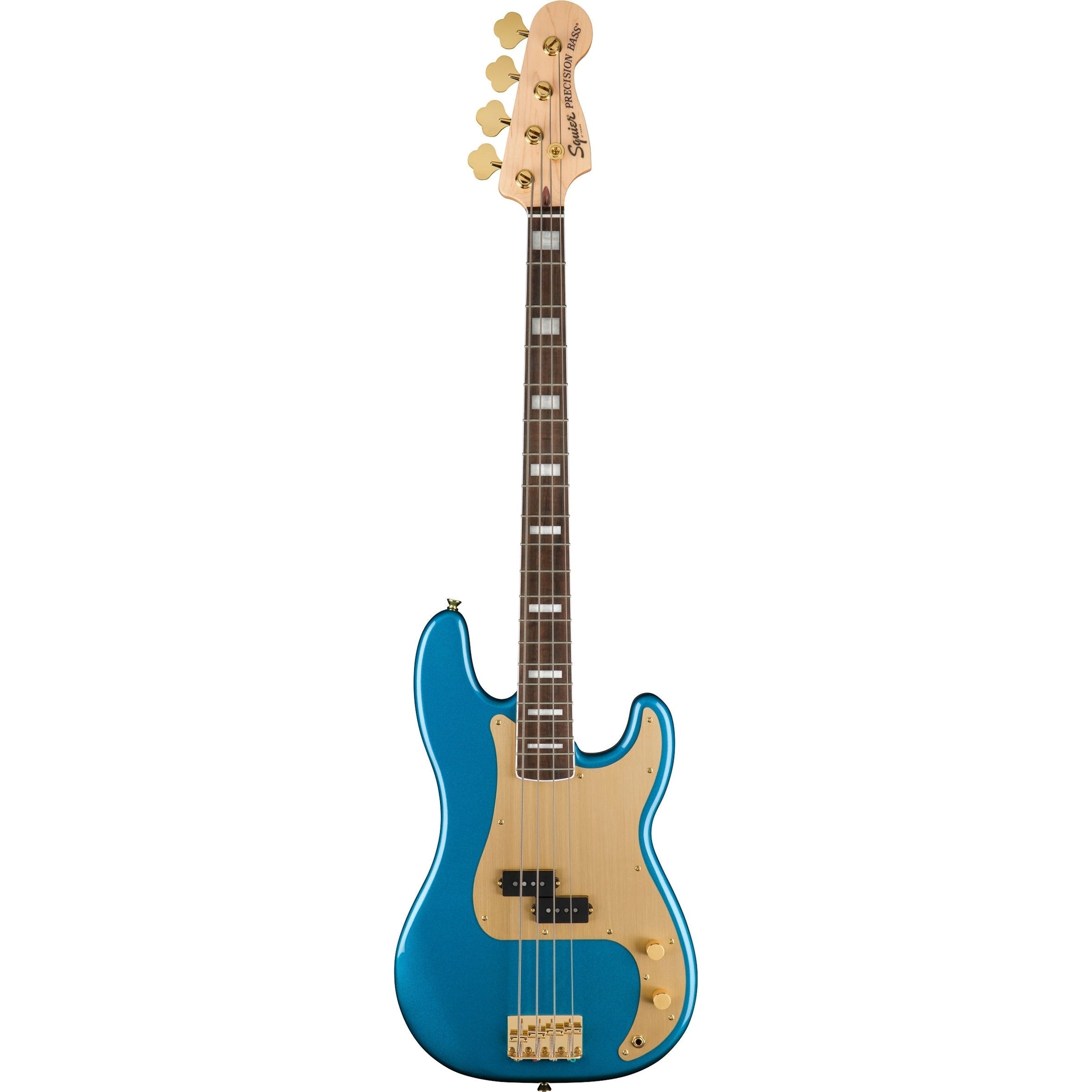 Đàn Guitar Bass 4-dây Squier 40th Anniversary Precision Bass Gold Edition, LRL FB, Lake Placid Blue-Mai Nguyên Music