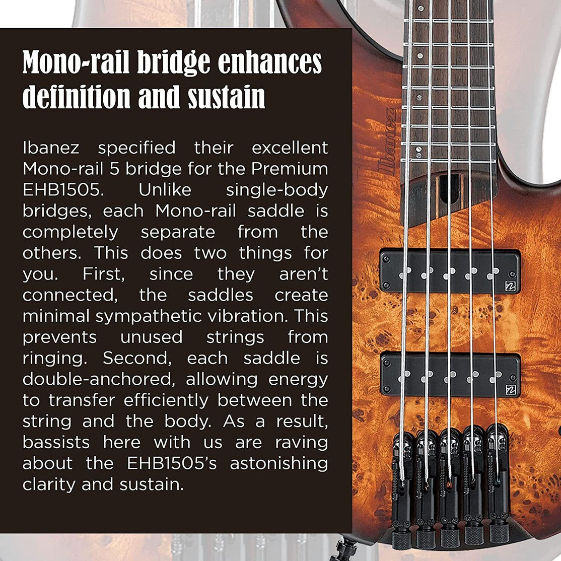 Đàn Guitar Bass 5-dây Ibanez Workshop EHB1505 w/Bag-Mai Nguyên Music