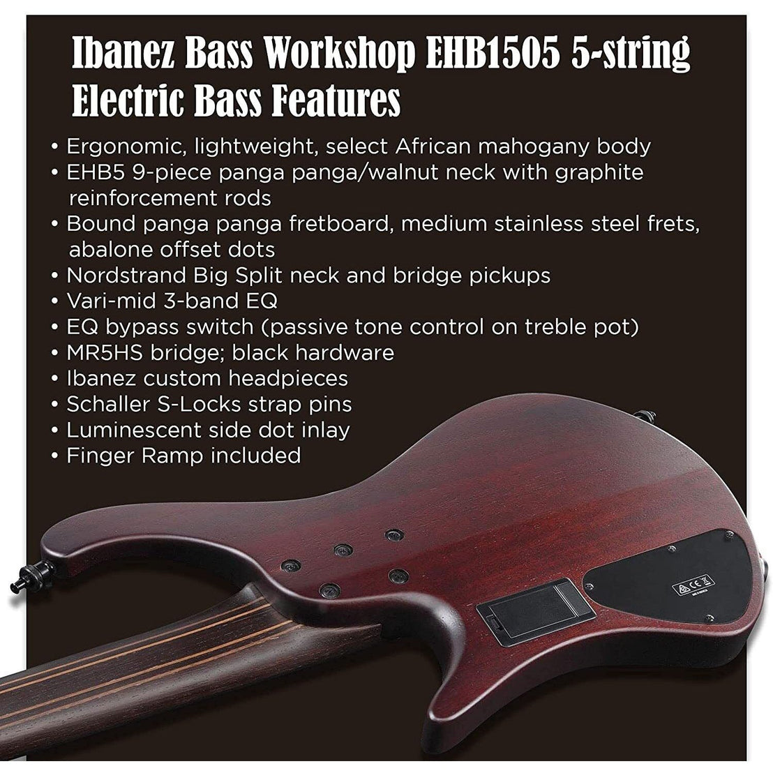 Đàn Guitar Bass 5-dây Ibanez Workshop EHB1505 w/Bag-Mai Nguyên Music