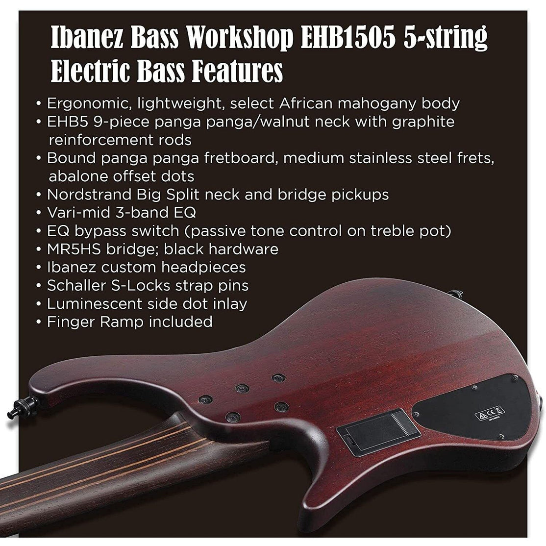 Đàn Guitar Bass 5-dây Ibanez Workshop EHB1505 w/Bag-Mai Nguyên Music