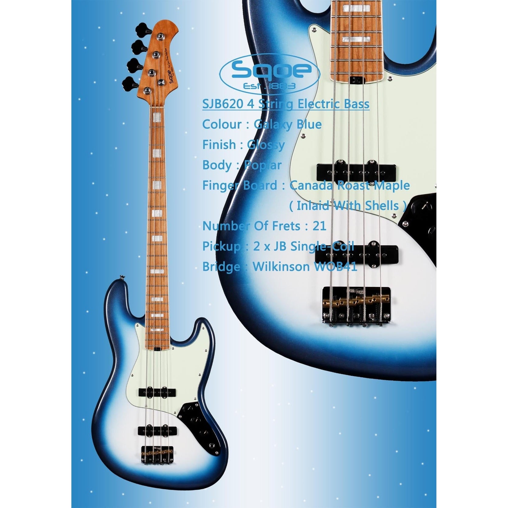 Đàn Guitar Bass Sqoe SJB620-Mai Nguyên Music