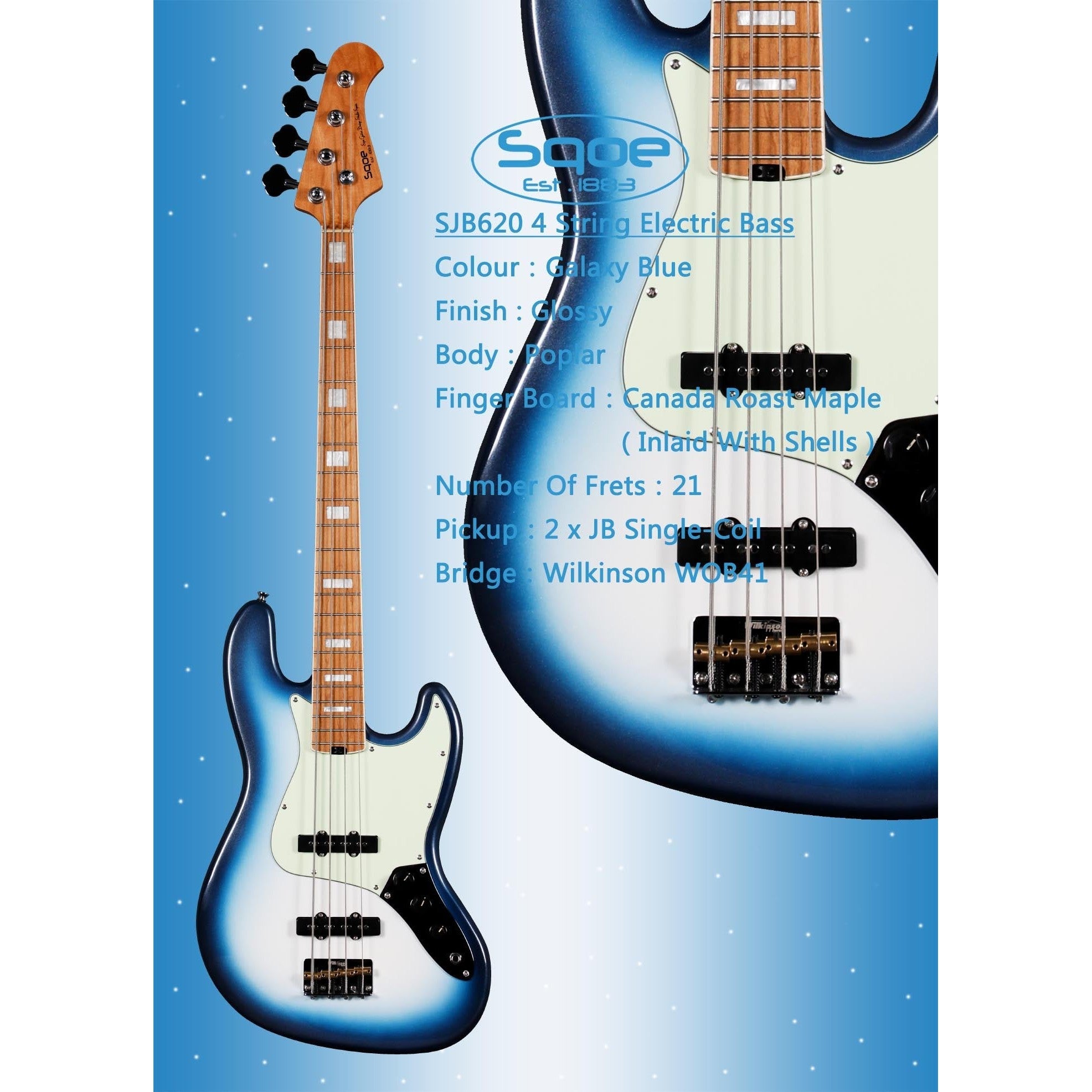 Đàn Guitar Bass Sqoe SJB620-Mai Nguyên Music