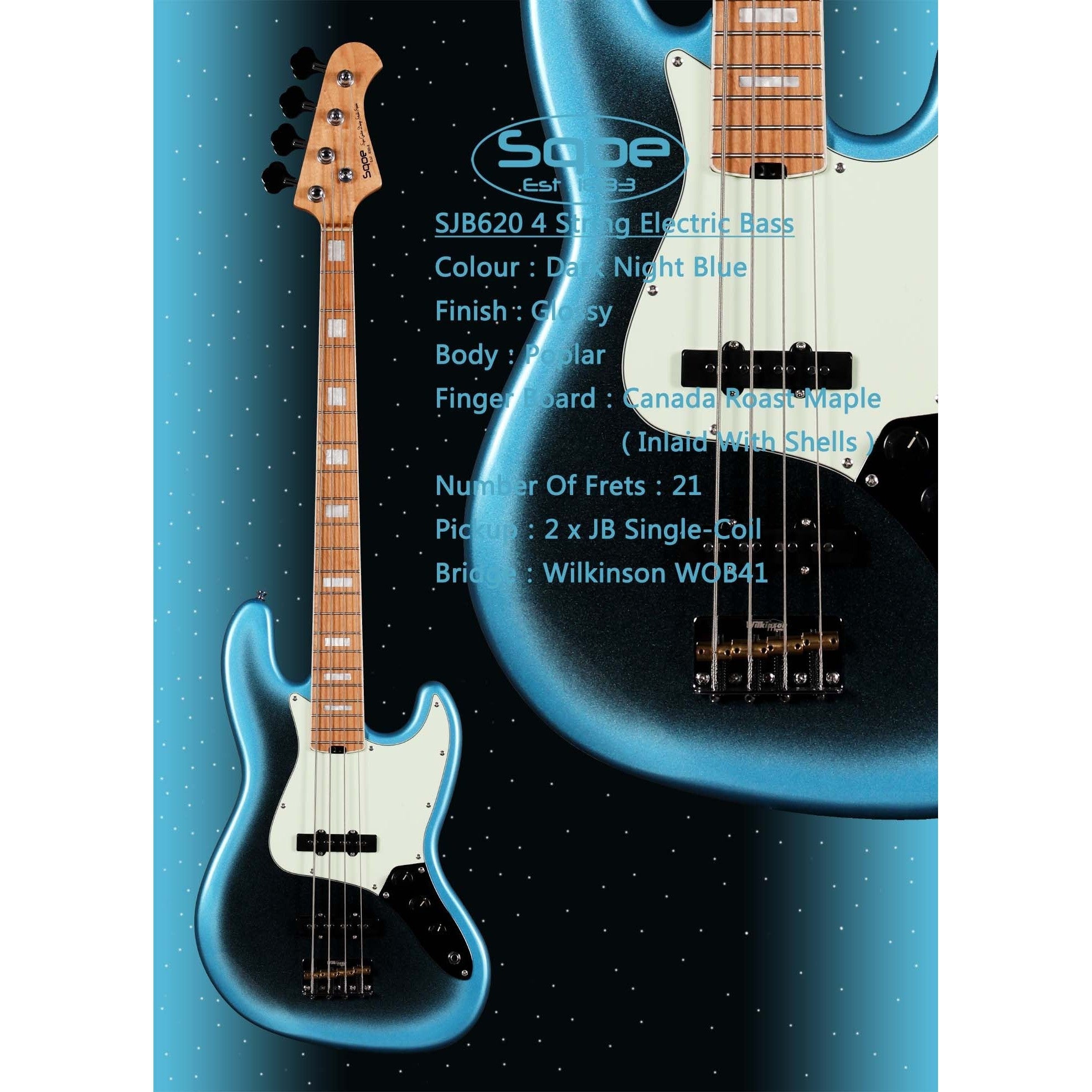 Đàn Guitar Bass Sqoe SJB620-Mai Nguyên Music